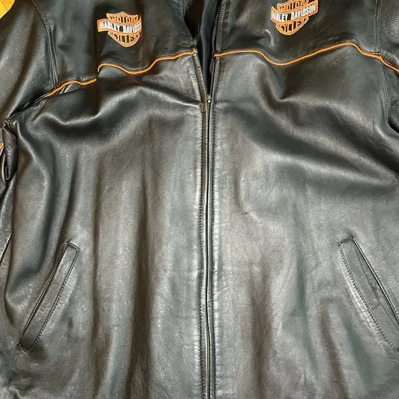Harley-Davidson Black Jacket with Orange Details xl - Picture 5 of 10